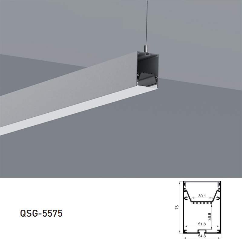 Suspended LED Light Diffuser Channel Aluminum For 28mm Quad Row LED Strip Suspended LED Light Diffuser Channel Aluminum For 28mm Quad Row LED Strip